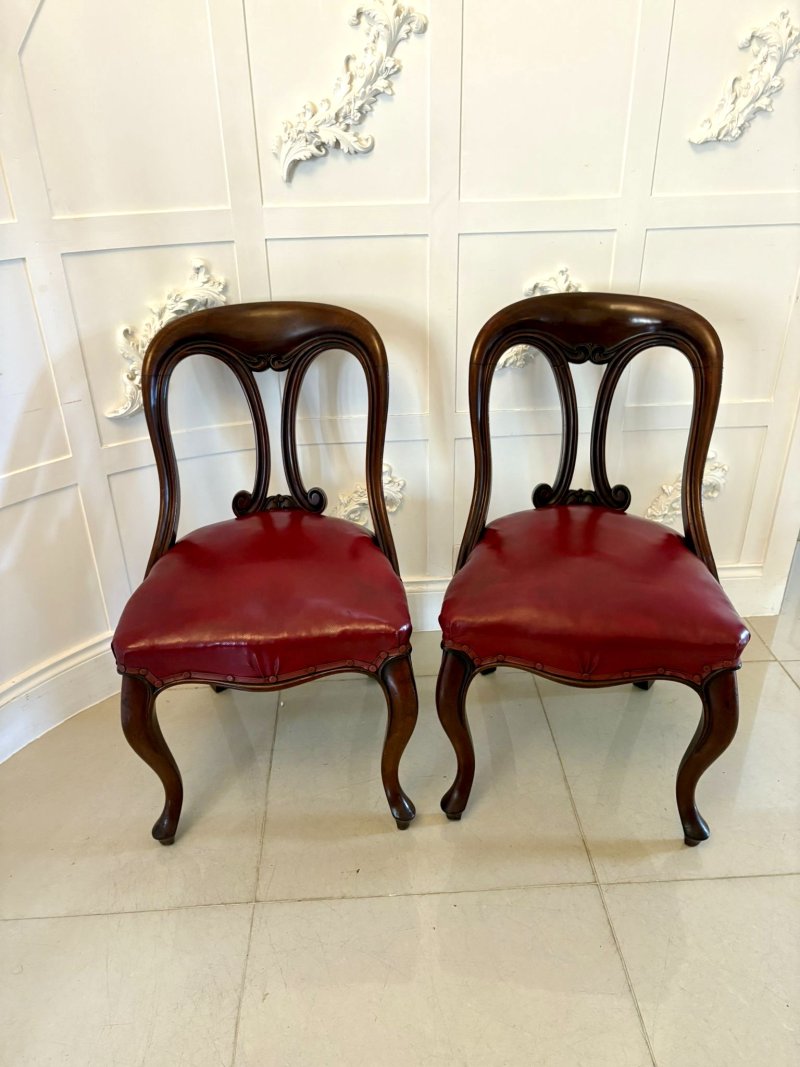 Set of Six Antique Victorian Superb Quality Carved Mahogany Library/Dining Chairs - Image 15